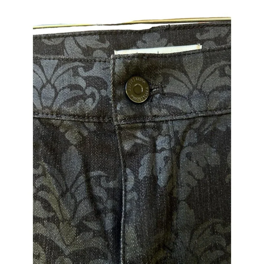 White House Black Market Women's Baroque Print‎ Pants Size S Noir Cotton Blend